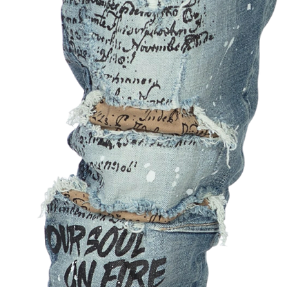 Graffiti Splatter Distressed Jeans